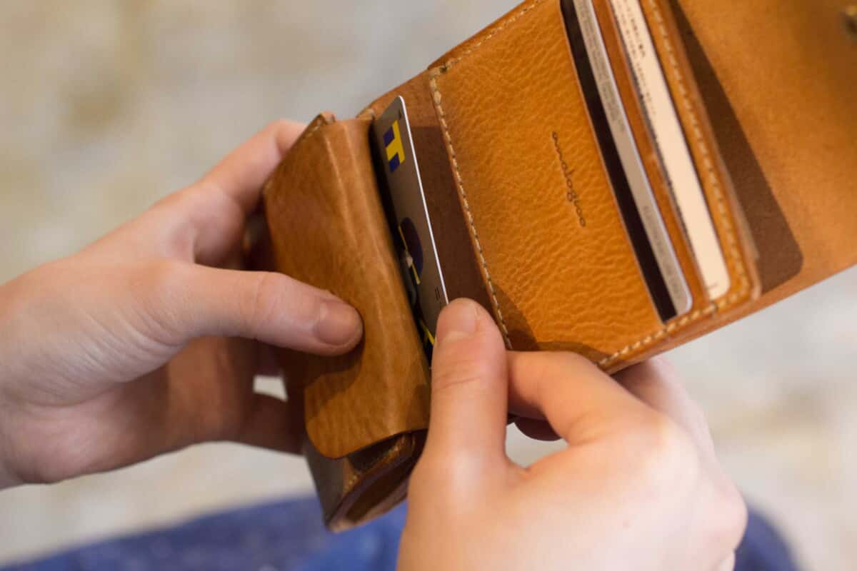 フラップミニ財布　ナチュラル　カード入れ