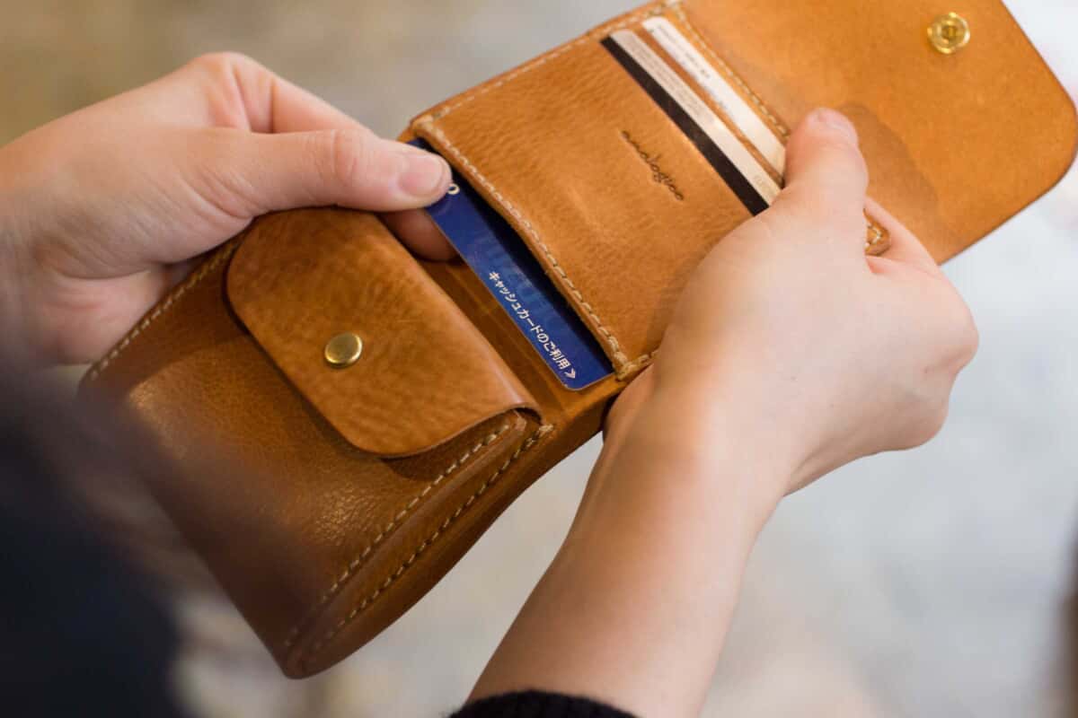 フラップミニ財布　ナチュラル　カード入れ
